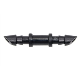 Mini Skater 5mm (Dia) Black Hard Plastic Straight Barbed Connectors, Double Barbed Hose Adapter Coupling Micro Drip Irrigation Quick Connect Water Hose Straight Fitting for 4/7mm Tube, 50Pcs