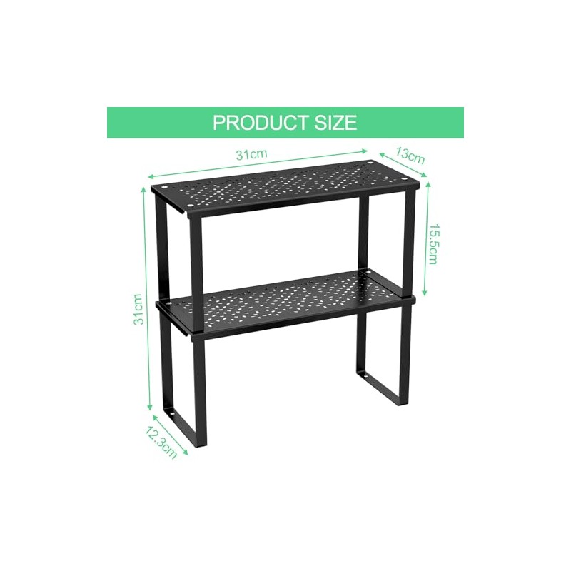 Maxentico Set of 2 Kitchen Organisers, Kitchen Shelf Worktop, Shelf