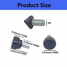 10 Pieces M5 x 10 mm Carbon Steel Threaded Knurled Thumbscrew Black Round Clamping Screws Grip Knobs Thumb Screw for Machinery Latche (10, M5*10mm)