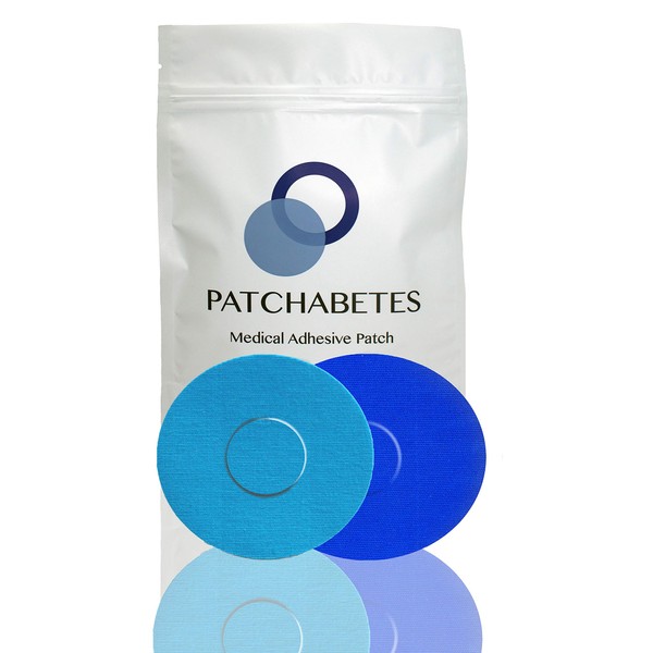 Patchabetes - Waterproof Adhesive Patches - 20 Count - Compatible with Freestyle Libre, Medtronic, t:Slim and More. - (Blue Multi-Pack)