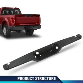 PIT66 Rear Bumper Top Step Pad Cover w/Tow and Park Aid Compatible with All Ford F150 2015-2020 (Sensors not Included) HL3Z17B807BB, FO1191143