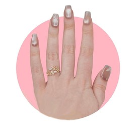 TUGE NAIL Blossom Serie SCT0CLMFBA Nägel zum Aufdrücken, Katzenaugen-Effekt, französische Spitze, C lang (19 mm) (Frühling, M, Standardgröße)