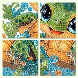 MXJSUA Cute Turtle Special Shaped Hanging Diamond Painting Art Kits for Adults, Crystal Rhinestone Acrylic Gem Art Pendant Ornaments Kit for Home Decor and Gift 7.87 * 7.87 Inch