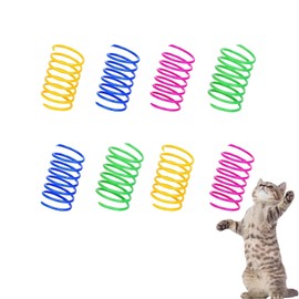 Benixmidart Cat Spring Toys, Interactive Cat Toy for Swatting, Hunting,and Grinding Teeth, Durable Cat Springs for Indoor Cats to Promote Agility& Keep Fit, Plastic Cat Coil to Relieves Stress (8Pcs)