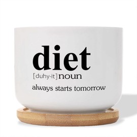 DecStic Diet Definition Ceramic Planters Bible Verse Planters for Indoor Plants with Drainage Holes and Saucers Pot for Indoor Outdoor Garden