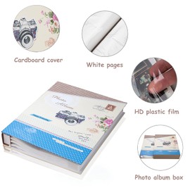 AIOR Photo Album for Sticking, 13 x 18 cm, 200 Photos, Vintage Large Wedding Family Photo Album, Slip-in Album, Memory Books Albums, Gifts for Family Friend, Camera