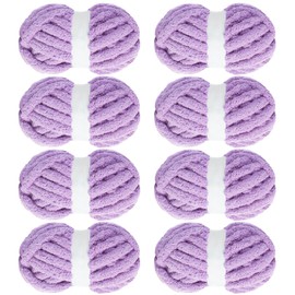 MABOZOO Chunky Yarn for Crocheting 8 Pack,Purple Fluffy Jumbo Chenille Yarn,Soft Plush Yarn Bulky,Giant Thick Fuzzy Yarn for Hand Knitting or Arm Knitting (31.7 yds,8 oz Each Skein)