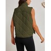 Zhiyouni Women's Quilted Puffer Vest Stand Collar Lightweight Button Down