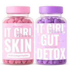 It Girl Vitamins Power Duo – Gut Detox & Skin Gummies with Vegan Probiotics & Collagen – Supports Skin, Gut, Brain & Overall Health, Wellness Supplement