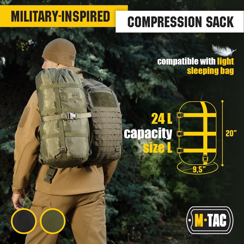M-Tac Nylon Military Compression Sack - Stuff Bag Travel, Camping,