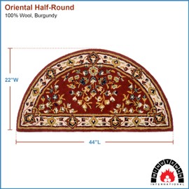 Minuteman International Burgundy, 44x22-in Oriental Half Round Rug