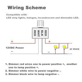 Acegoo DC 12V Light Dimmer, Rotary Dimming Switch for RV Boat Truck LED Lighting, Halogen, Incandescent, Strip Lights, Rated 6A