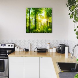 Forest Canvas Wall Art Decor - 2 Piece Set, Decorative Multi Panel Split Prints - Tree Landscape Picture for Living Room, Kitchen, Bedroom, Office & Home Decor Gift