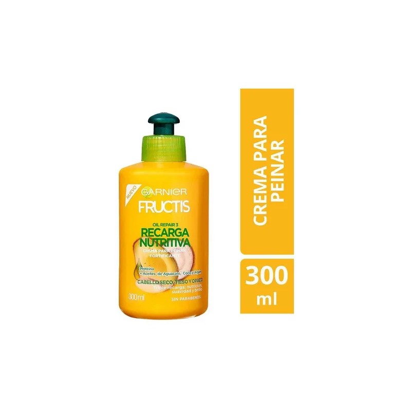 Fructis Garnier Crema Para Peinar Recarga Nutritiva 300ml
