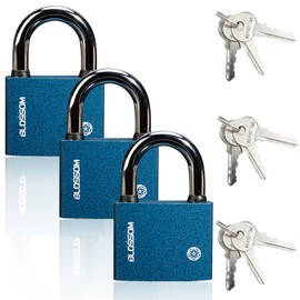 ZOCONE 3 PCS Iron Padlocks with Keys, 32 MM Heavy Duty Iron Padlock with 9 Keys Outdoor Weatherproof Pad Lock, Small Padlocks with Keys for Shed Warehouse Security Office Locker