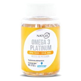 NatGel  Omega 3 Platinum - EPA1,000 mgDHA 400 mg - Aceite de Pescado de Golden Omega - 60 Softgels de 1,300 mg                                        