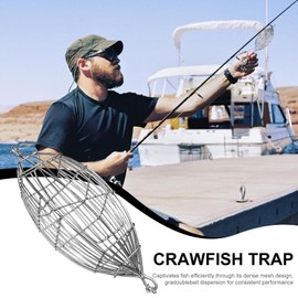 Crawfish Trap Bait,Cage for Shrimp - Stainless Steel Portable Basket Accessories for Reef Area Lure Groundbait Maggots Carp