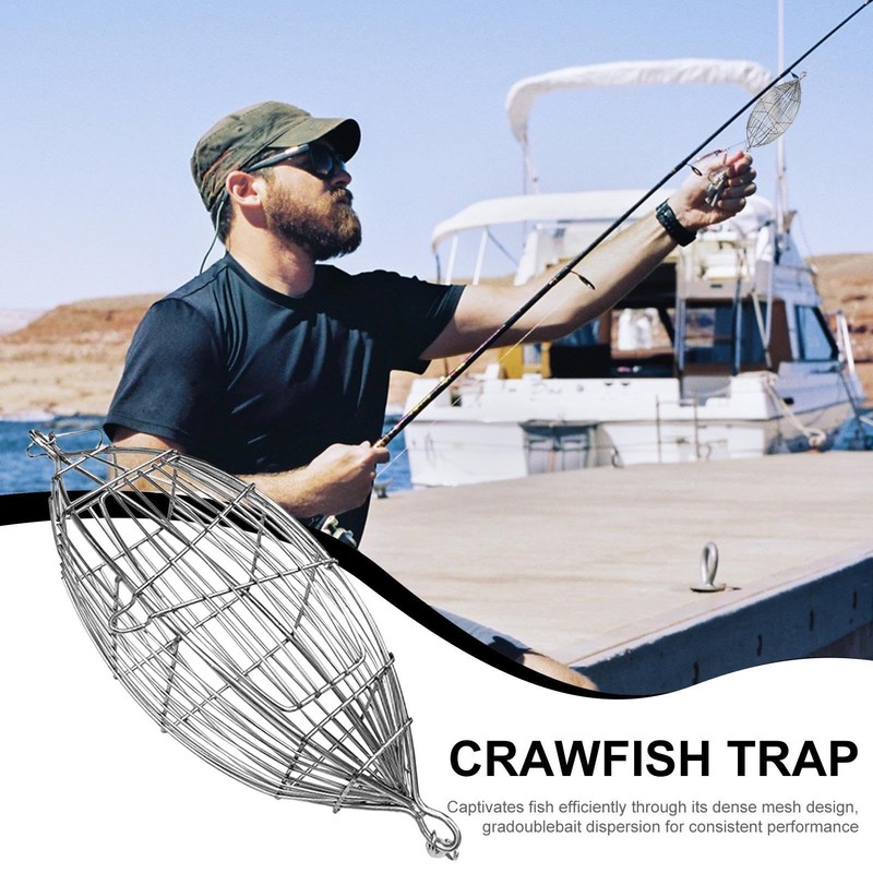 Crawfish Trap Bait,Cage for Shrimp - Stainless Steel Portable Basket