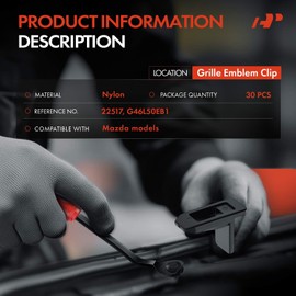 A-Premium 30PCS Nylon Grille Emblem Clip Fasteners Compatible with Mazda 3 2017-2018, 6 2018-2021, CX-3 2016-2021, CX-30 2020-2021, CX-5 2017-2021, CX-9 2016-2021