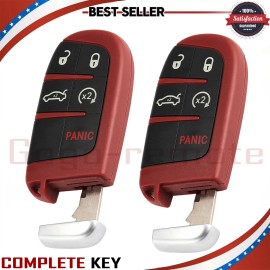 2Red Replacement Smart Remote Key Fob 433MHz for Chrysler 300 Dodge M3N-40821302