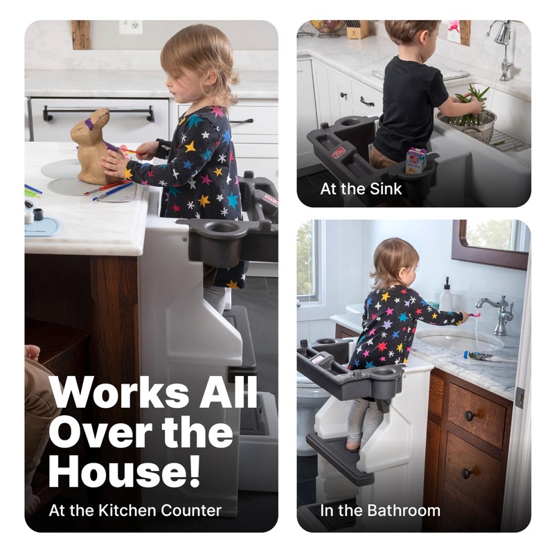 Step2 Mobile Helper, Toddler Step Stool & Tower Stand, Adjustable