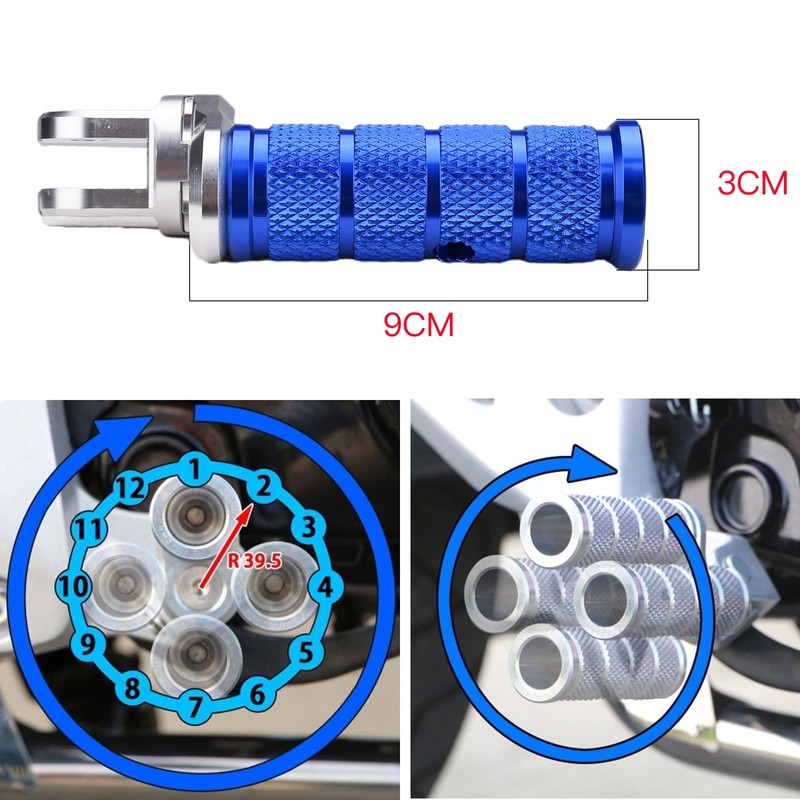 LEDISHUN Adjustable Step Bar Set for Suzuki GSX250R GSR250 Jixer
