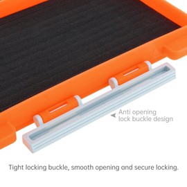 OriGlam Fishing Tackle Box Slit Foam Case, Super Slim Fishing Lures Jig Box Hooks Spinners Spoons Storage Tackle Tray, (6.8 * 3.8 * 0.8inch) (Orange)