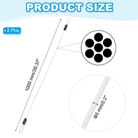 PATIKIL 3/16" Dia Vinyl Coated Stainless Steel Cable with Loops, 2 Pcs 3 ft (39") Flexible Wire Rope Security Chain Lanyard Lock for Outdoor Stage Lighting Luggage Lock, White