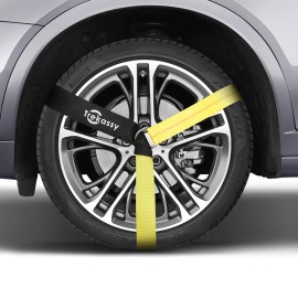 Trekassy 4 Chain Strap Flatbed Auto Haul Car Trailer Tie Down Kit Lasso Wheel Tire Straps