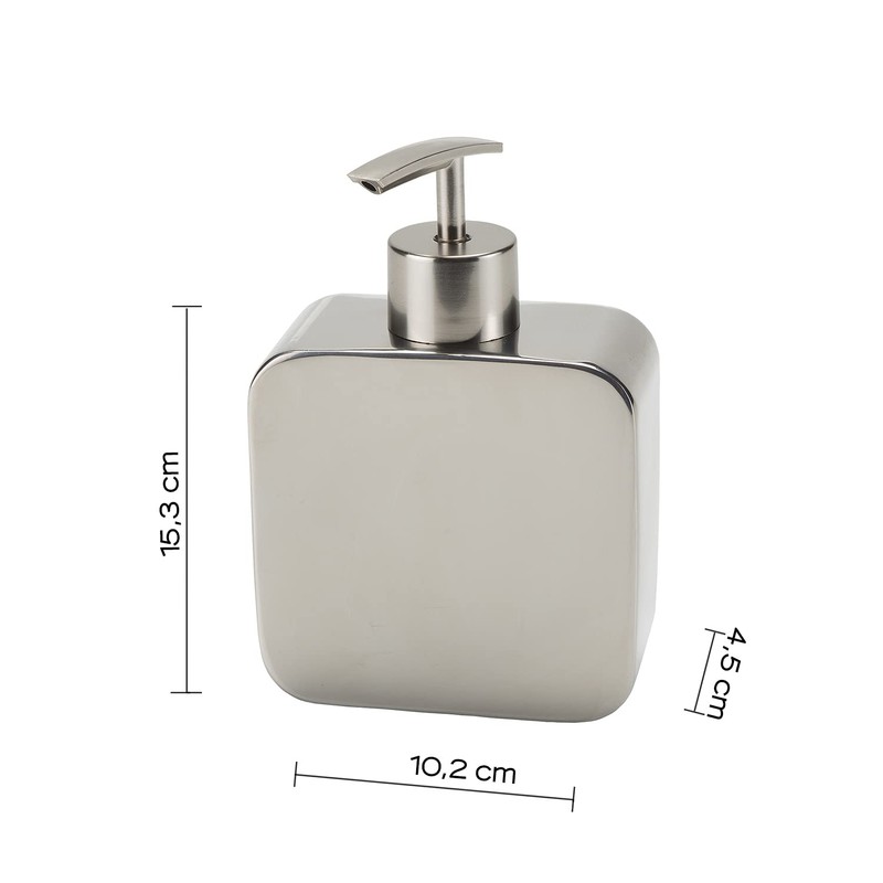 Gedy Soap Dispenser, Chrome, 4.5 x 10.2 x 14.9 cm,