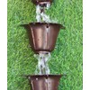 KAM Home Flower Rain Chain with Brass Bolt Gutter Adapter