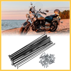 REPAIROCK 36 Pcs Bicycle Steel Spokes 14G Bike Spoke 238mm Length with Nipples for Most Bicycle Auto Replacement Parts