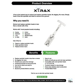 TSM, Inc. xTrax - Sprinkler Removal and Repair Made Easy - Extract and Replace Sprinkler Heads in Less Than a Minute