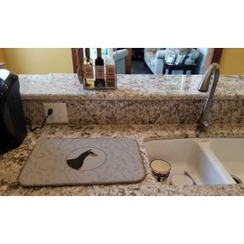 Caroline's Treasures CK2182DDM Doberman Pinscher In the Kitchen Dish Drying Mat Absorbent Dish Drying Mat Pad for Kitchen Counter Dish Drainer Mat for Countertop, 14 x 21", Multicolor