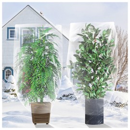 2 Pcs Plant Covers Freeze Protection, Plant Protection Film Cover, 59 X 39 In, Transparent Plant antifreeze Bag for Greenhouse, Reusable Winter Plant Protector Bag for Protect Trees From Cold Frost