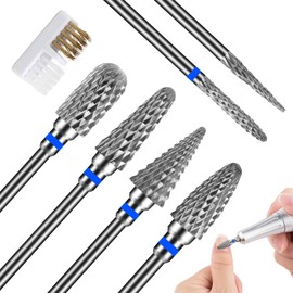 Pack of 6 Nail Cutter Attachments, Nail Cutter Bits, Bits for Nail Cutter Carbide, Cutter Bit for Gel Nails 3/32 Inch (2.35 mm), Bits for Nail Cutter for Removing Acrylic Nails, Gel Nails, Cuticles