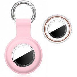 Linsaner Waterproof for AirTag 2nd Gen (2026) & 1st Gen Holder Case Keychain for Air Tag Key Ring [PC+Silicone] for Air Tagholder, Chain for GPS Item Finders, for Pets, Kids, Luggages, Pink
