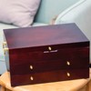 GENRICE Wooden Silverware Chest without Silverware Three-layer, Silverware Box Storage