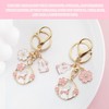 2 Pieces Pendant Keychains, Flower Rabbit Keychain, Creative Pendant, Metal