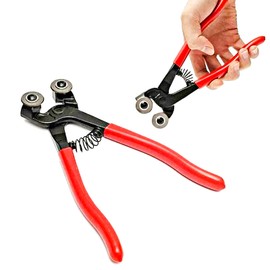 Mosaic Pliers, Glass Tongs, Carbide Tile Tongs, Ceramic Tile Cutting Pliers, for Ceramics, Various Other Materials, Polished Glass Tiles (Red)