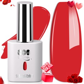 YTD Likomey Gel Nail Polish,15ml Maple Leaf Red UV Nails Gel,Salon Home DIY Nail Art Manicure and Pedicure Gel Varnish Valentine's Day Gift,CS468