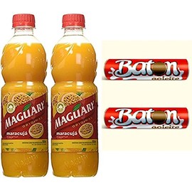 Maguary Passion Fruit Concentrate Juice 500ml + Baton Milk Chocolate 16g (Pack of 02)