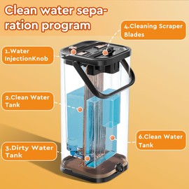 Separates Dirty Water Mop and Bucket Set for Home with 4 Extra Refills, Stainless Steel Mop and Bucket with Wringer Black