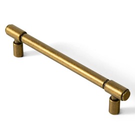 Goo-Ki 6 Pack 5" Hole Center Kitchen Cabinet Hardware Antique Brass Drawer Pulls - Retro Bar Handle for Dresser Cupboard, Vintage Bronze Ancient Brass Pull for Bathroom Closet Wardrobe, 2231GT-128