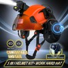 SAFEBUILDER Hard Hats with Bluetooth Ear Muffs Headlight Safety Helmet