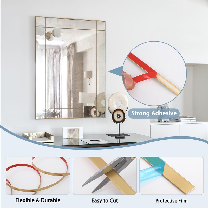 Matte Gold Peel and Stick Wall & Molding Trim, Flexible
