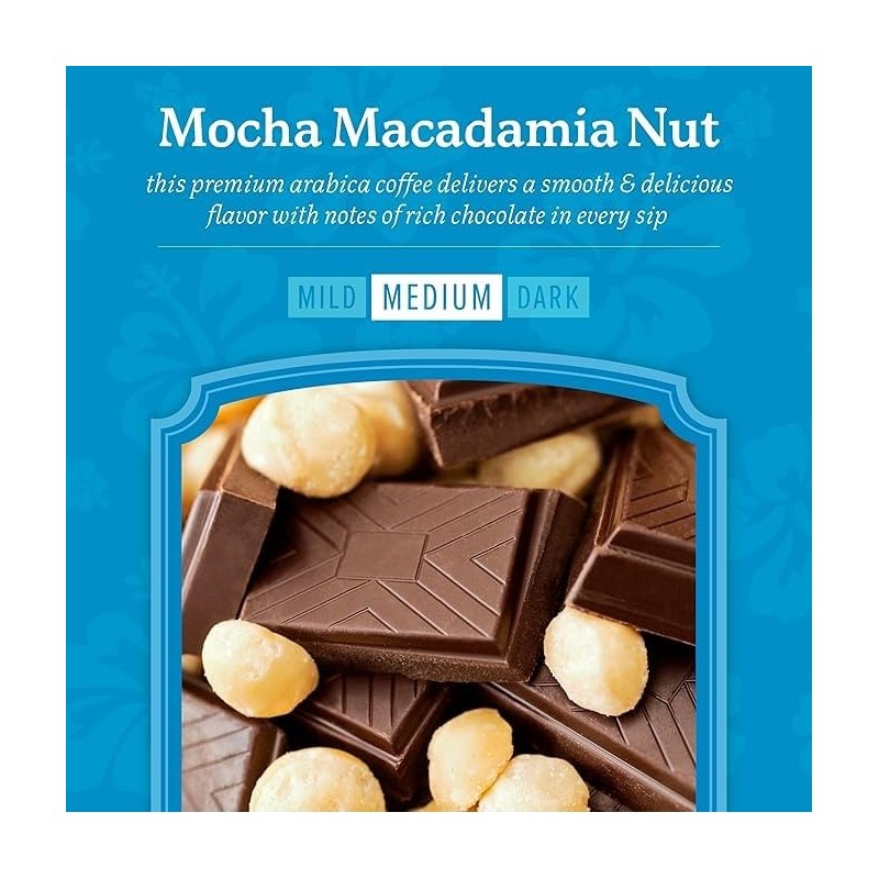 Kauai Coffee Mocha Macadamia Nut Flavor - Compatible with K-Cup