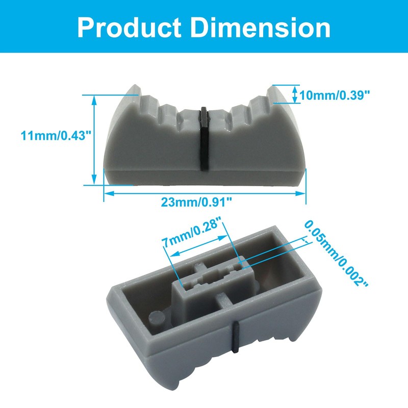 PHITUODA 20pcs Fader Knobs, Universal Fader Knobs Replacement, Gray