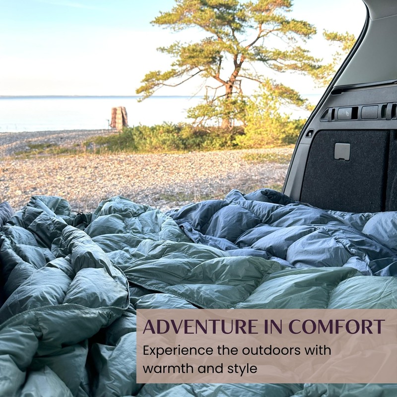 Noora North Down Camping Blanket with Footbox – Lightweight, Packable,