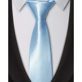 Men Ties Solid Color Neck Tie for Men Wedding Business Formal Neckties (Light Blue)